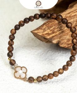 Vòng Trầm Tứ Diệp Cát Tường – Trắng